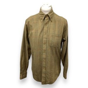 Brooks Brothers Mens Long Sleeve Wool Blend Flannel Shirt, size M